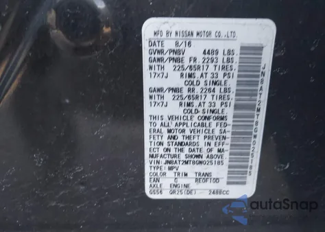 2016 Nissan Rogue S/Sl/Sv z USA, uszkodzony, nr VIN JN8AT2MT8GW025185